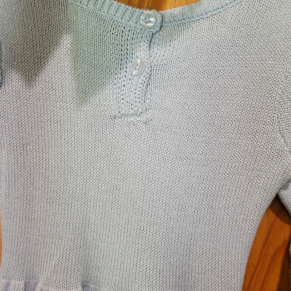 Elegant Blue Knit Kids Dress - Picture 4 of 7